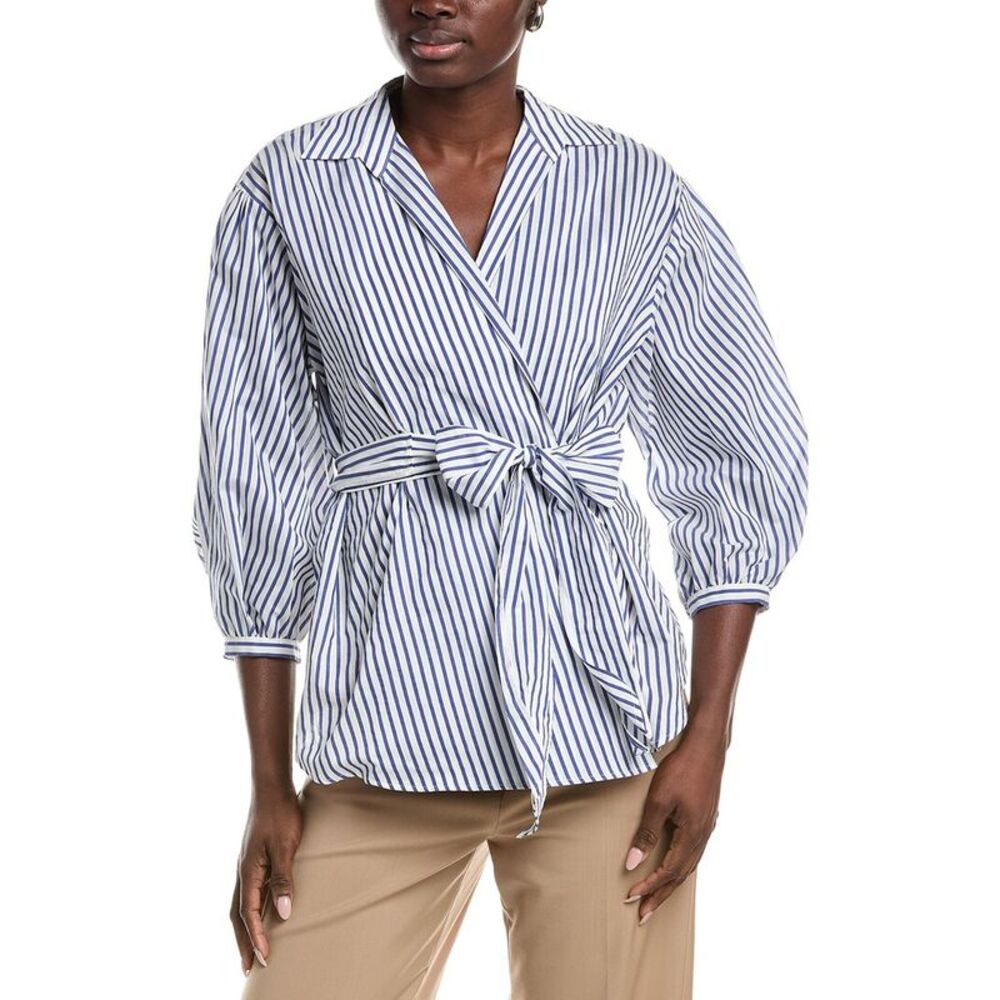 Max Mara Womens Weekend  Ceci Wrap Top, Blue